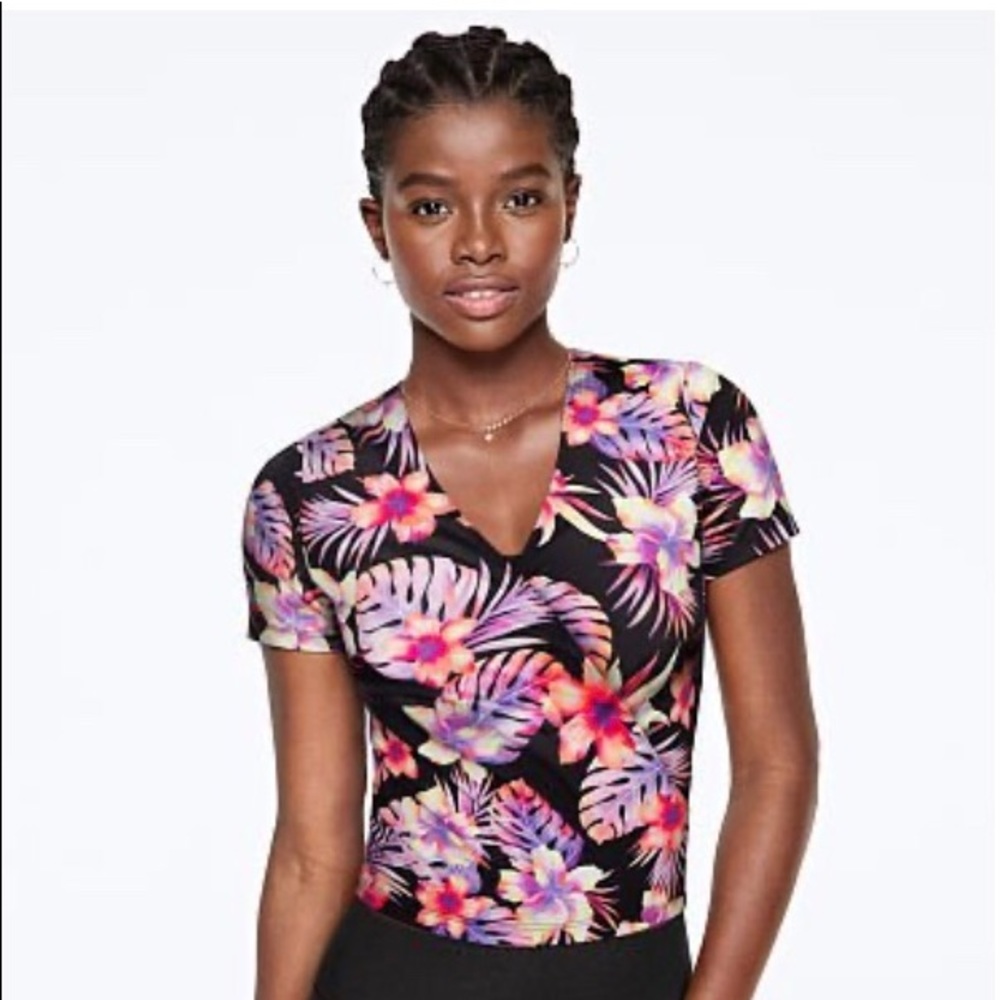 NEW PINK Victoria Secret Flower print Wrap Arround Crop Top